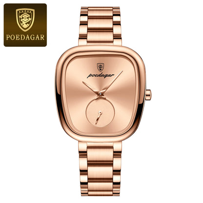 POEDAGAR Luxury Watch for Woman Waterproof Stainless Steel