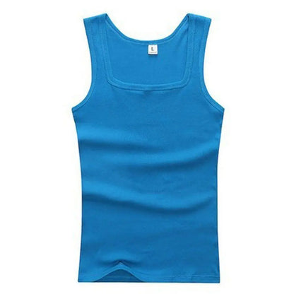 Plus Size Male  100% Pure Cotton Sleeveless T-shirt Elastic