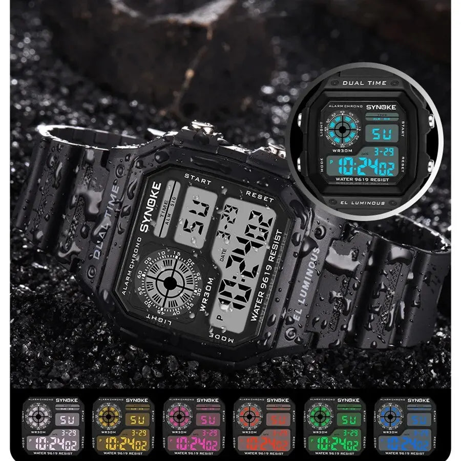 Digital Sports Luminous Multifunction Waterproof Wristwatch