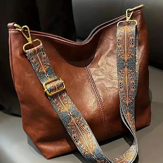 Vintage Solid Color Women  Shoulder Sling Bag