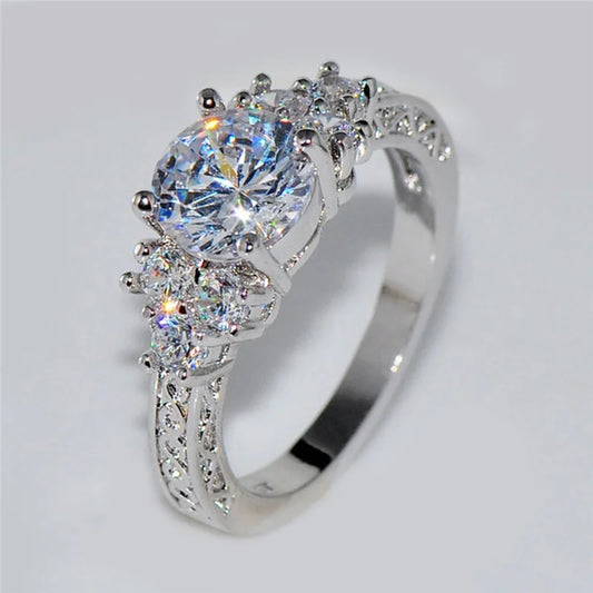 Exquisite Silver Engagement Ring