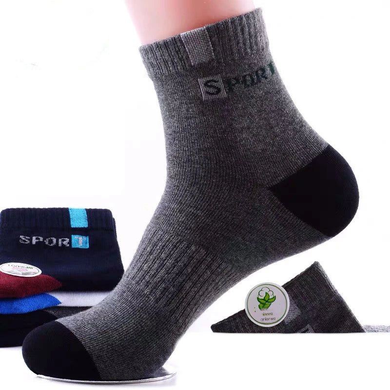 10 Pairs Breathable Cotton Sports Men Socks