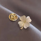 Golden Tulip Flower Imitation Pearl Brooch