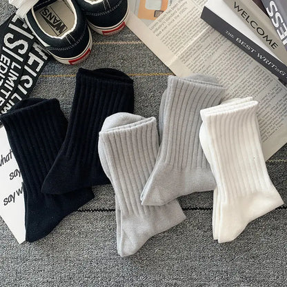 5 Pairs Cool Men Black White Warm Socks Set