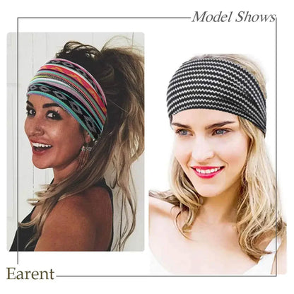 African Headbands for Women and Girls Printed Headwraps Elastic Turban Headscarfs Accessories