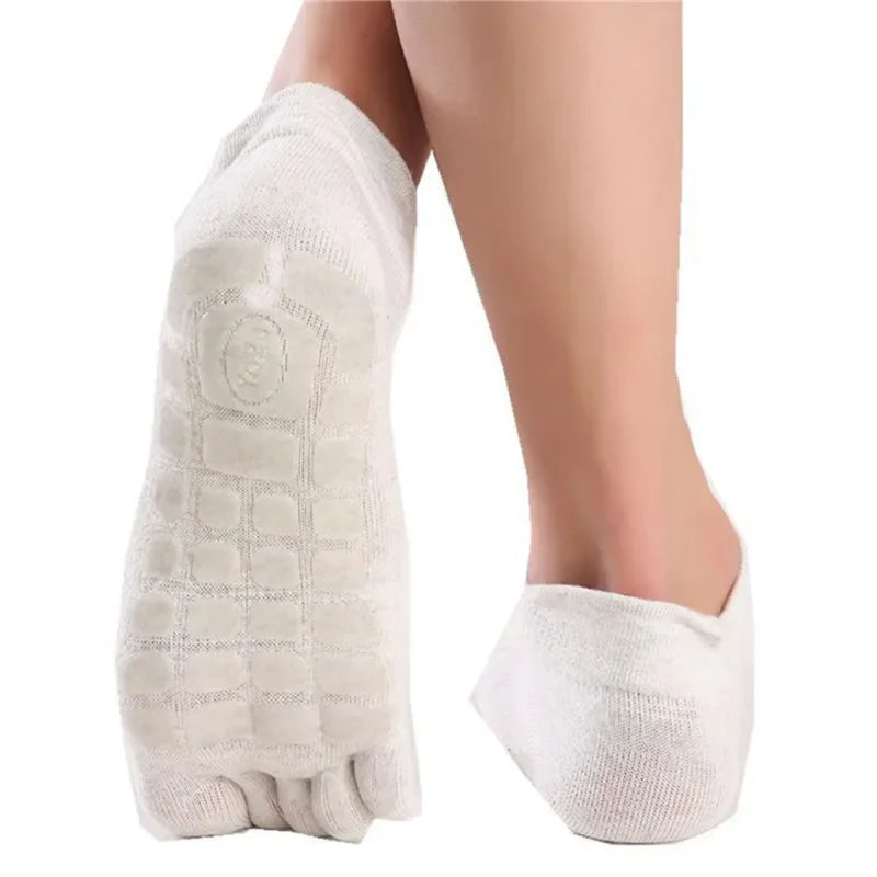 Winter Warm Thickened Five Fingers Socks Non Slip Grip Toe Socks Low Calf Socks