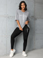 Women's loose large size T-shirt leggings two-piece set Short sleeves and long pants