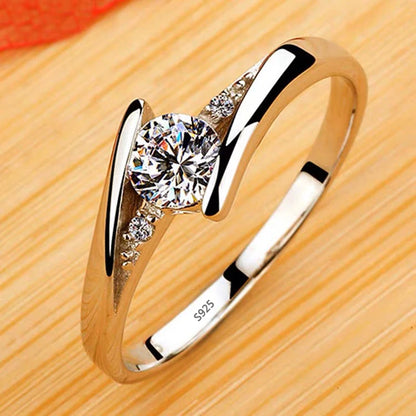 Never Fade 18K White Gold Color Ring Solitaire 2 Carat