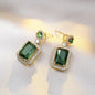 Emerald Color Earring Necklace Rings Set