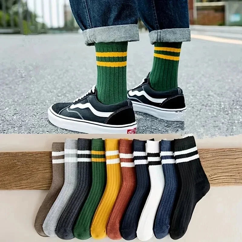 10 Pairs Breathable Cotton Sports Men Socks