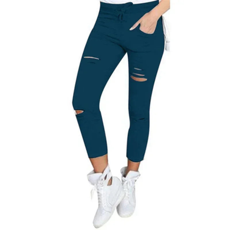 Ripped Jeans  - Big Size  Stretch Pencil Pants Leggings Woman Jeans