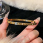 Titanium Steel Gold Silver Color Bangles Waterproof Jewelry Luxury Sparkling Zircon Bracelet Bangle