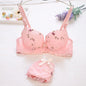 Comfortable Cotton Underwear Set Floral Lace Bra and Panties