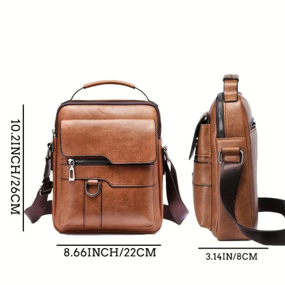 Brand Men Shoulder Bag for 9.7"PU Leather Flaps Men's Crossbody Bags