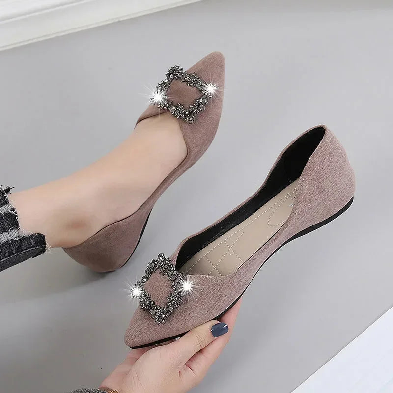 Flat Comfortable Luxury Rhinestone Brand Shoes