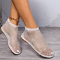 Round Toe Water Diamond Flat Bottom Shoes