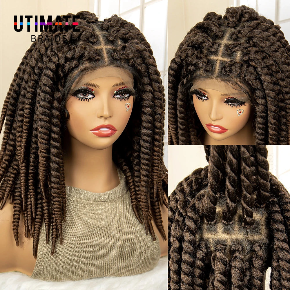 Synthetic Twisted Braided Full Lace Knotless wigs