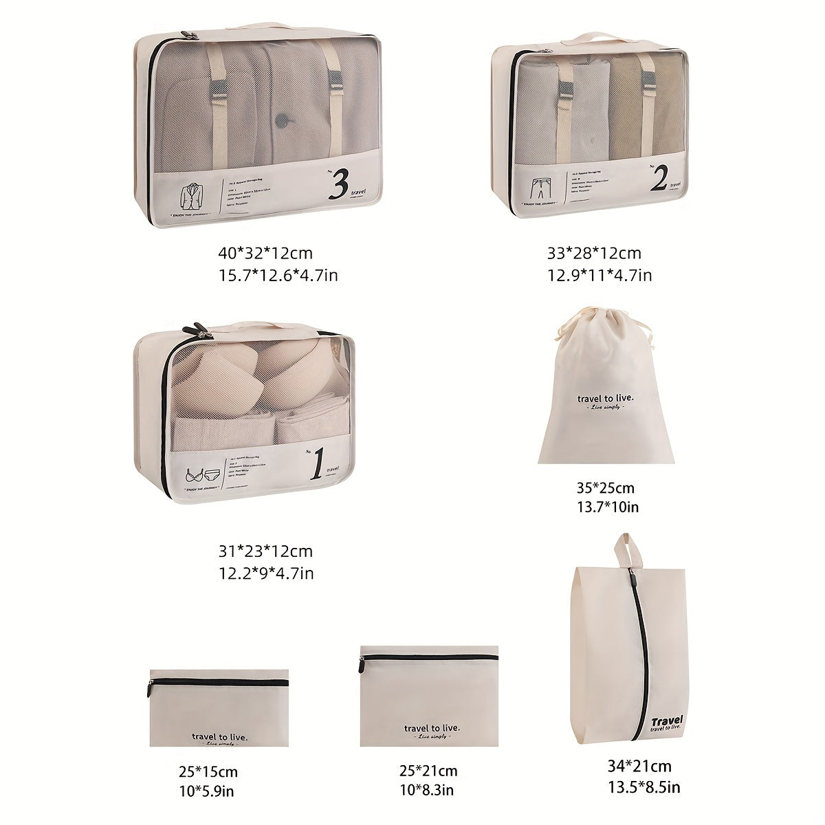 Lightweight Travel Luggage Packing Organizers